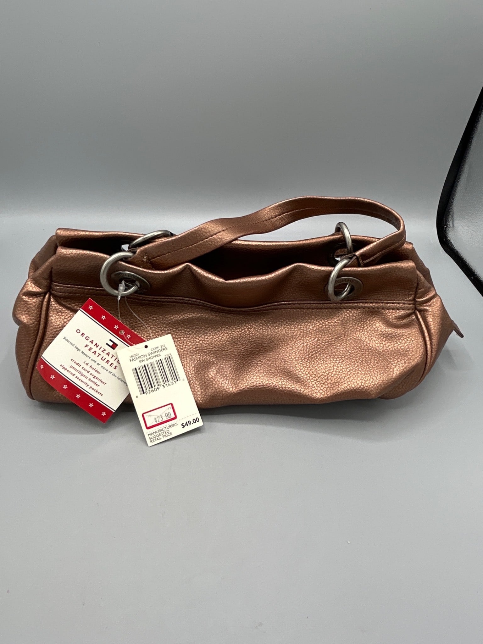 Tommy Hilfiger Fashion Swinger EW Shopper Handbag in Metallic Rose Gold (1 of 7)