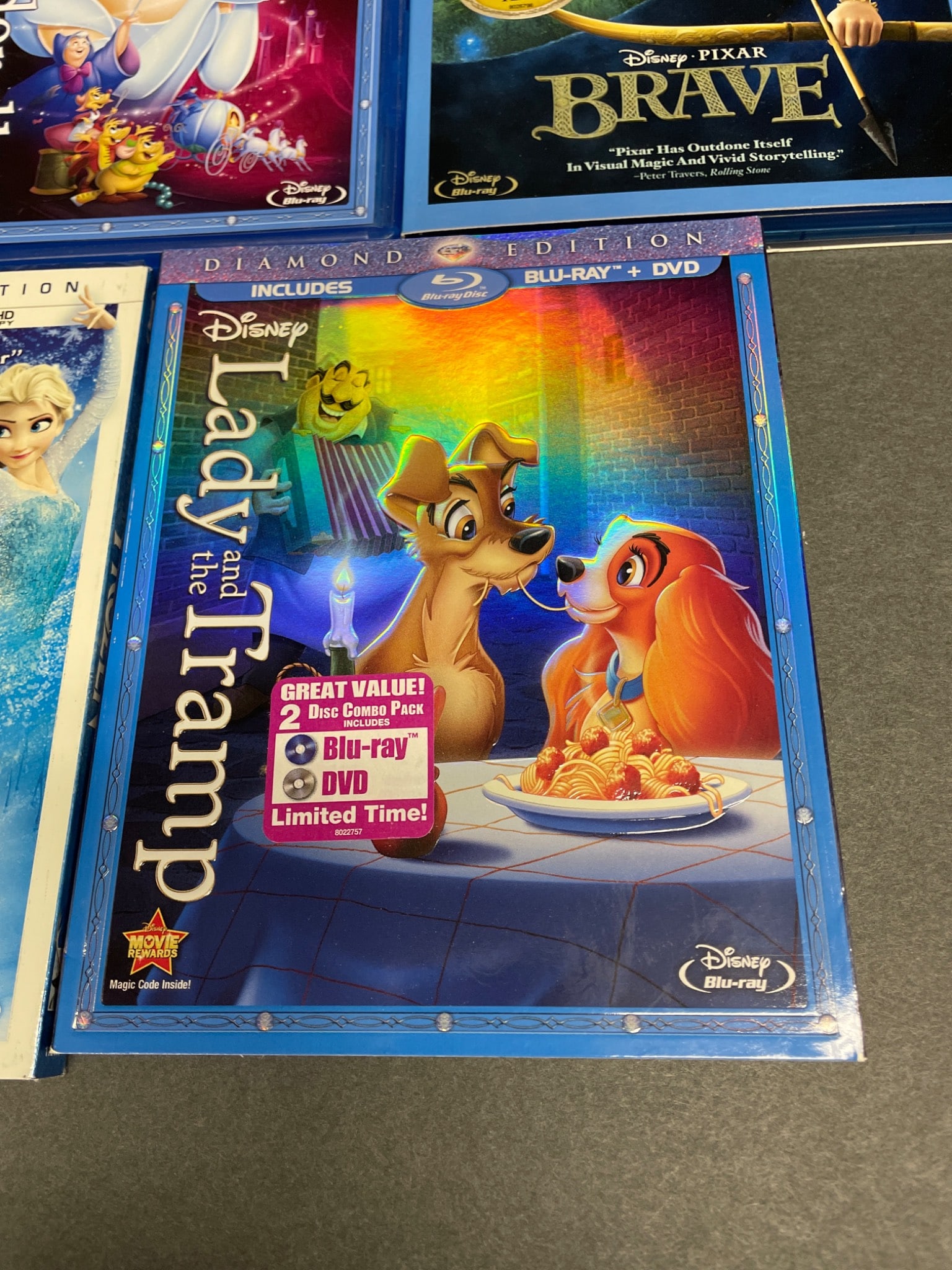 Sealed Walt Disney Blu-ray DVDs - 101 Dalmatians, Cinderella, Brave, Frozen, Lady and the Tramp - 6