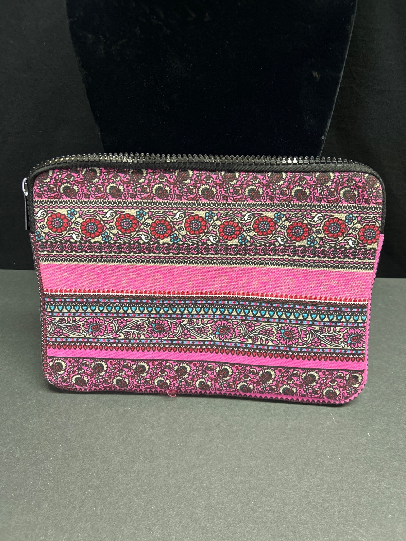 Domiso Multi-Color Fabric Zipper Pouch with Interior Lining - 3