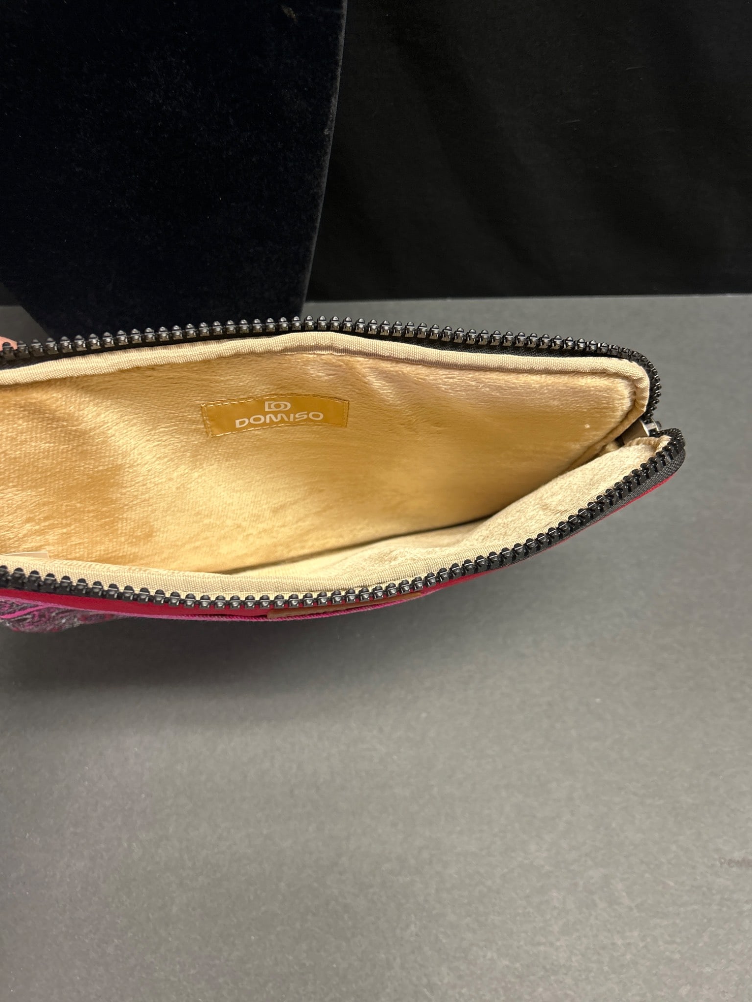Domiso Multi-Color Fabric Zipper Pouch with Interior Lining - 4