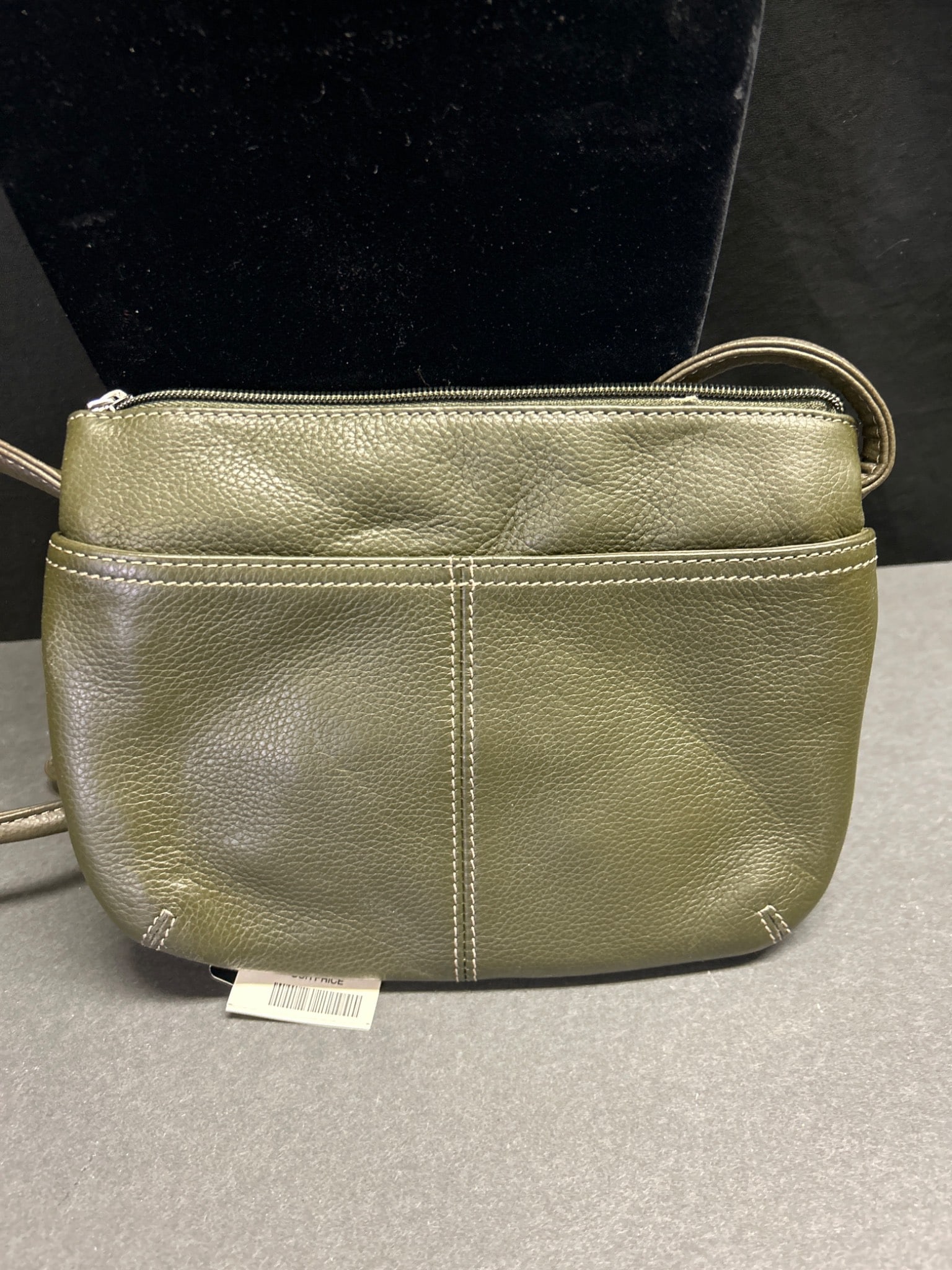 Tignanello Genuine Leather Crossbody Bag, Olive Green with Tags - 4