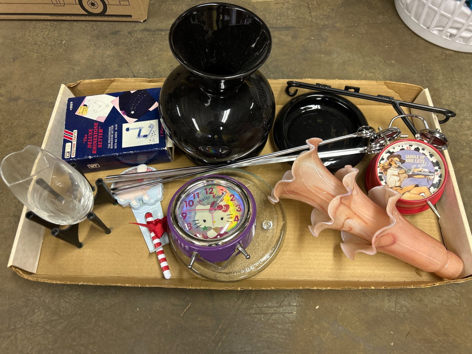 Decorative Items Including Clocks, Glassware, and Accessories (1 of 6)