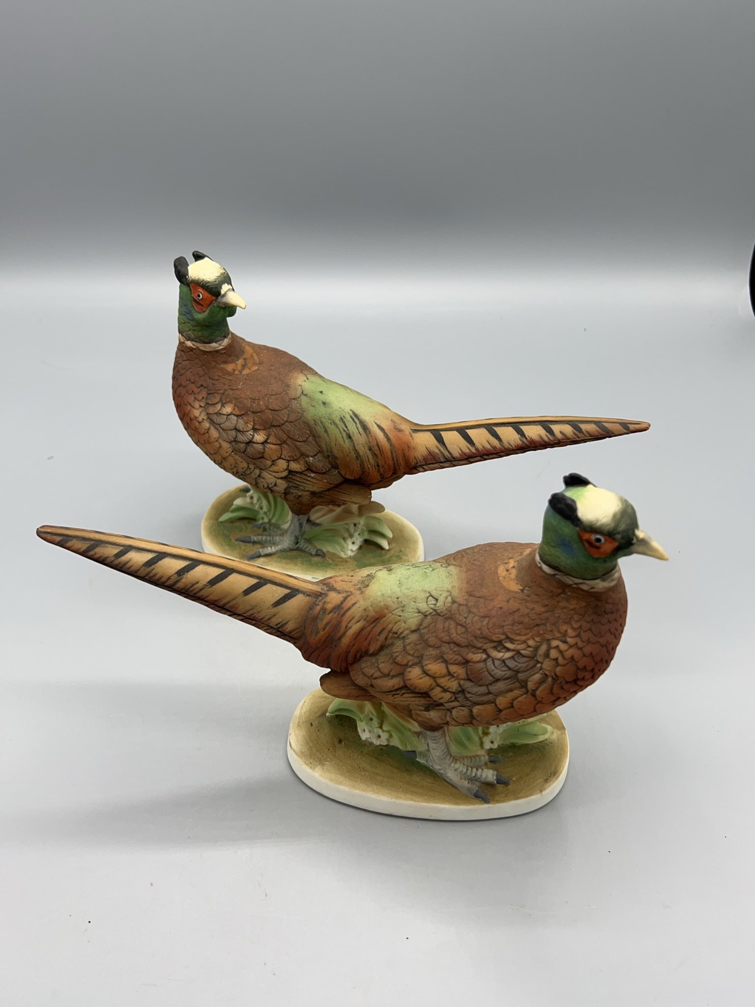 Lefton China KW 670 Pheasant Figurines Pair - 2