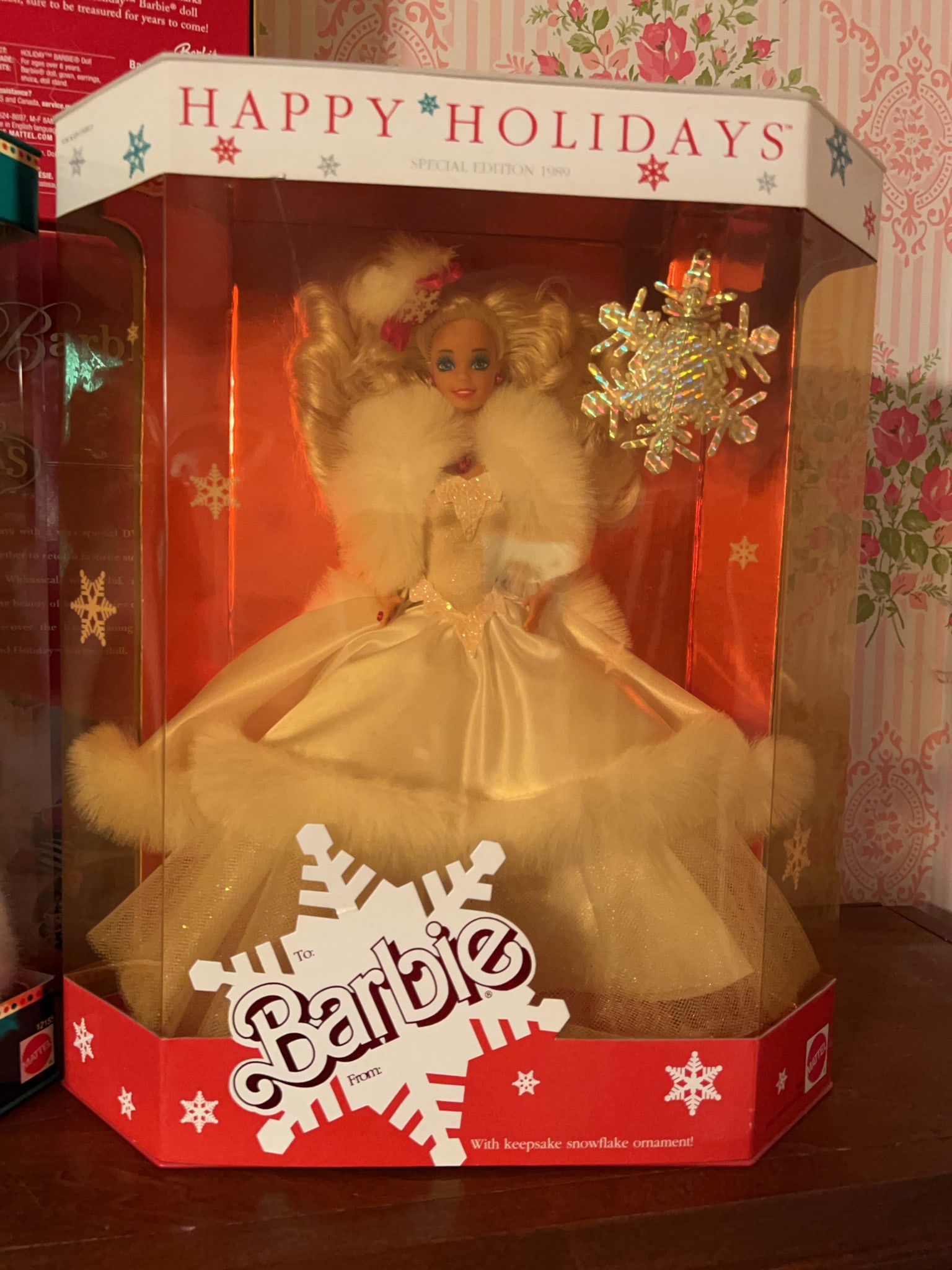 1988 and 1989 Happy Holidays Barbie Dolls - 2