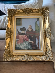 Gold frame Needlepoint