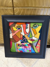 2 faces oil on canvas