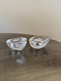 2 glass Candle Holders