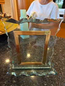 Glass Etched picture frame stand