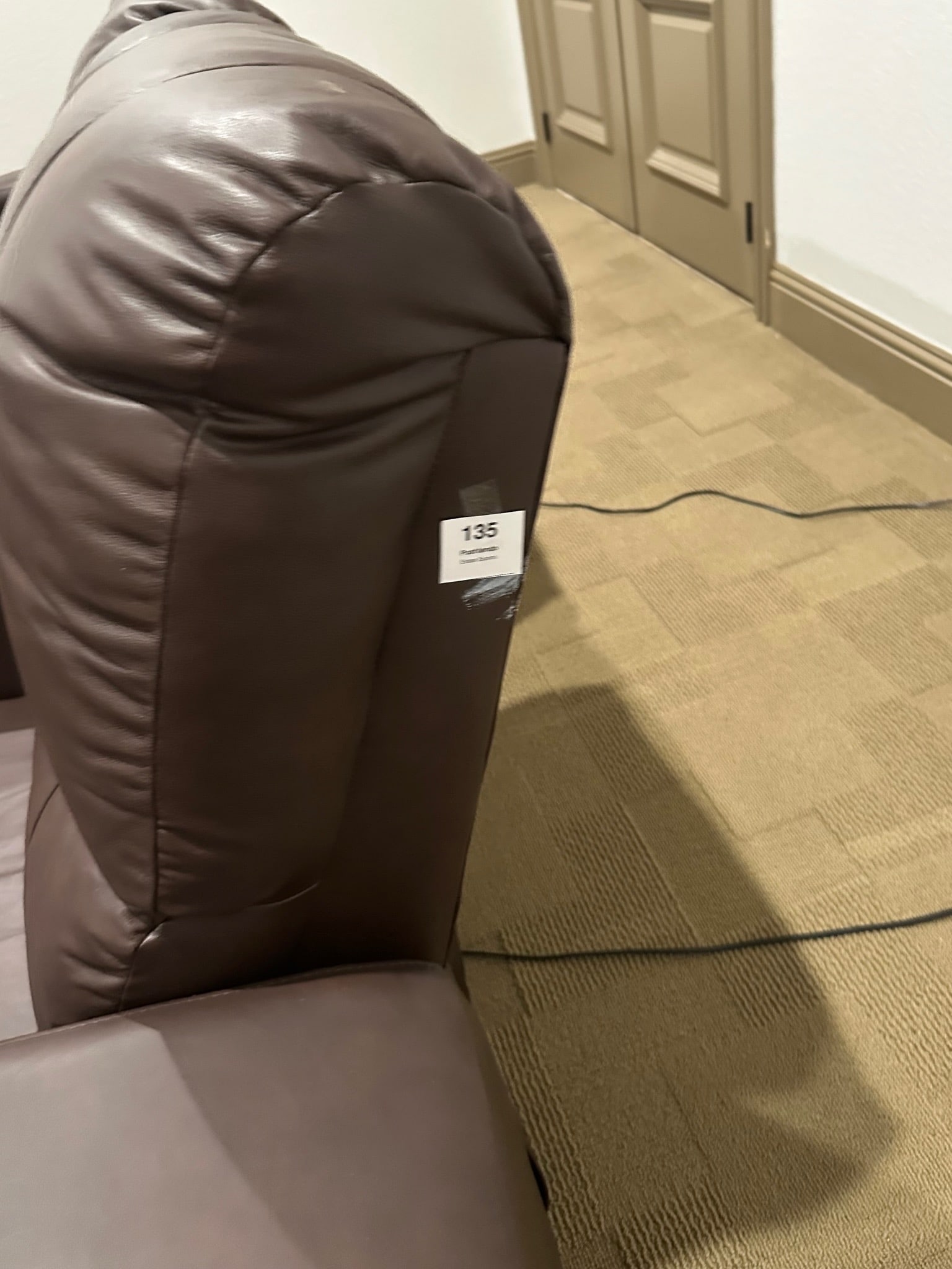 4-Seat Brown Leather Home Theater Recliner Sofa (1 of 4)