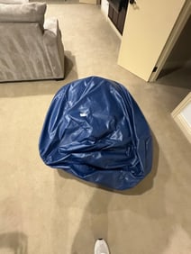 4 Ft Round Blue Beanbag Chair