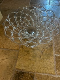 Large Clear Art Glass Centerpiece Bowl (~22")