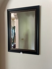Framed Wall Mirror with Fleur-de-Lis Detail
