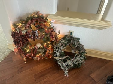 Pair of Holiday Wreaths