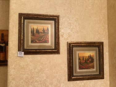 Set of 2 Framed Tuscan Landscape Prints