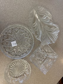 Pressed Glass Serving Dish Lot