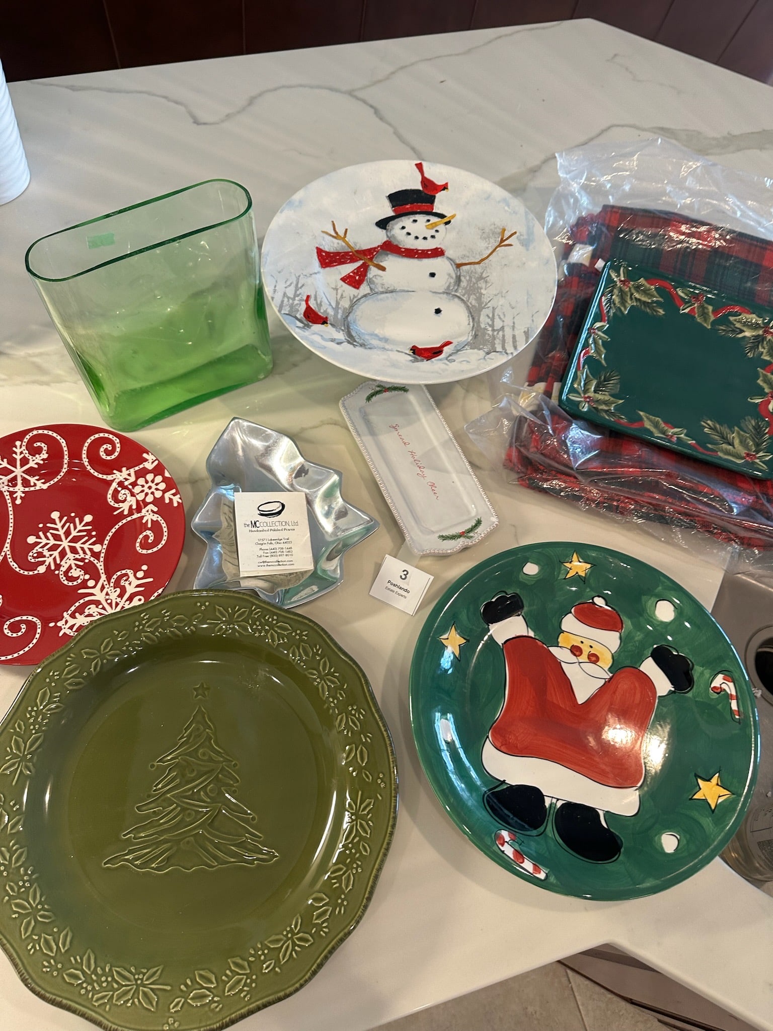 Christmas Holiday Dinnerware & Decor – Certified International, Susan Winget, The MC Collection: This grouping combines collectible Certified International Susan Winget dinnerware, decorative The MC Collection Ltd. polished pewter, and assorted holiday-themed plates and décor — perfect for Chr
