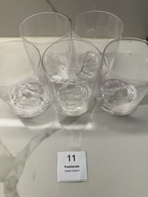 Set of Clear Acrylic Tumblers with Mountain Base Design (5)