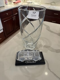 Crystal Vase & Porsche 911 Glass Sculpture