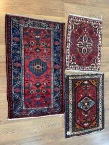 Group of Three Hand-Knotted Persian Wool Rugs