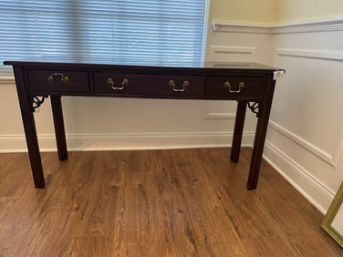 Mahogany Console / Sofa Table with Brass Hardware
