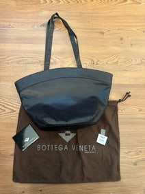 Bottega Veneta Black Leather Tote Bag with Dust Bag & Mirror