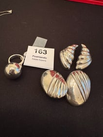 Mexican Sterling Silver Earrings and Silver ring