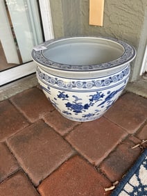 Blue & White Ceramic Planter
