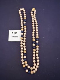 Vintage Les Bernard Faux Pearl Bead Necklace