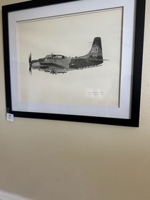 Signed Limited Edition Print “A-1E Skyraider” by Loren D. Cline, 1986