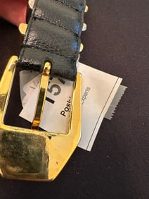 Gianni Versace Black Leather Belt with Multi-Tone Hardware (Size 75)