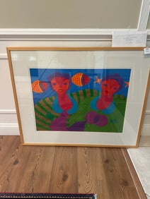 Edgar Salguero (Guatemalan, b. 1954) — Large Vibrant Figurative Print, Provenance from 2003