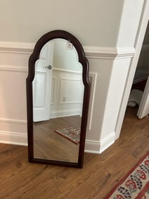 Vintage Arched Mahogany Framed Wall Mirror – 43” Tall