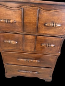 Vintage Solid Wood 5-Drawer Chest of Drawers