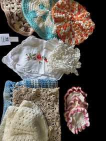 Collection of Vintage Handmade Linens & Crochet Pieces