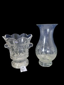 Bohemia Crystal Vase & Etched Glass Vase (2pc)