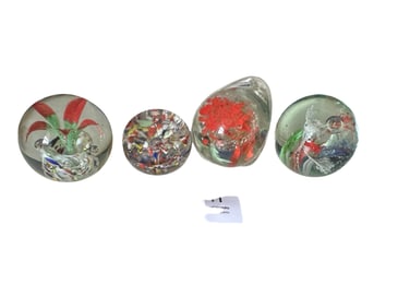 Vintage Art Glass Paperweights (4pc)