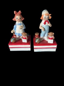 Pair of Raggedy Ann & Raggedy Andy Musical Figures