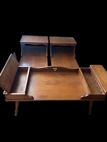 Pair of Vintage Tiered End Tables with Matching Coffee Table