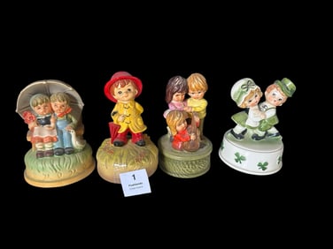 Set of Vintage Ceramic Music Boxes (4)