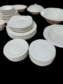 Large Collection of Canonsburg Pottery "Americus" Ironstone Dinnerware Set (USA)