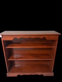 Vintage Wooden Bookshelf with Scalloped Trim