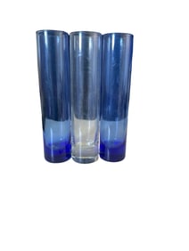 Set of 3 Tall Glasses – 2 Cobalt Blue & 1 Clear