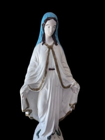 Painted Plaster Virgin Mary Statue