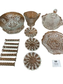Lot of Pressed Glass Tableware – 16 Pieces