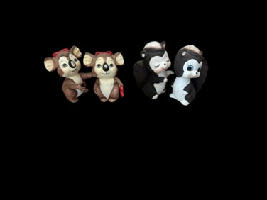 Lefton Anthropomorphic Figurines – Koalas & Skunks (2 Pairs)