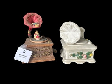 Pair of Vintage Gramophone-Style Music Boxes