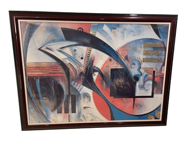 Abstract Mixed Media Artwork by Daniel Stein in Framed Presentation