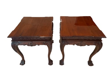 Chippendale Style Mahogany Side Tables