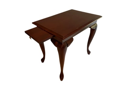 Mahogany Side Table with Sliding Drawer and Cabriole Legs