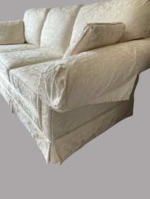 Key City Three-Cushion Sofa with Damask Upholstery